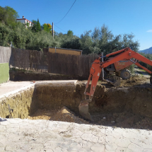 Preparamos el agujero Preparación montaje piscina poliester