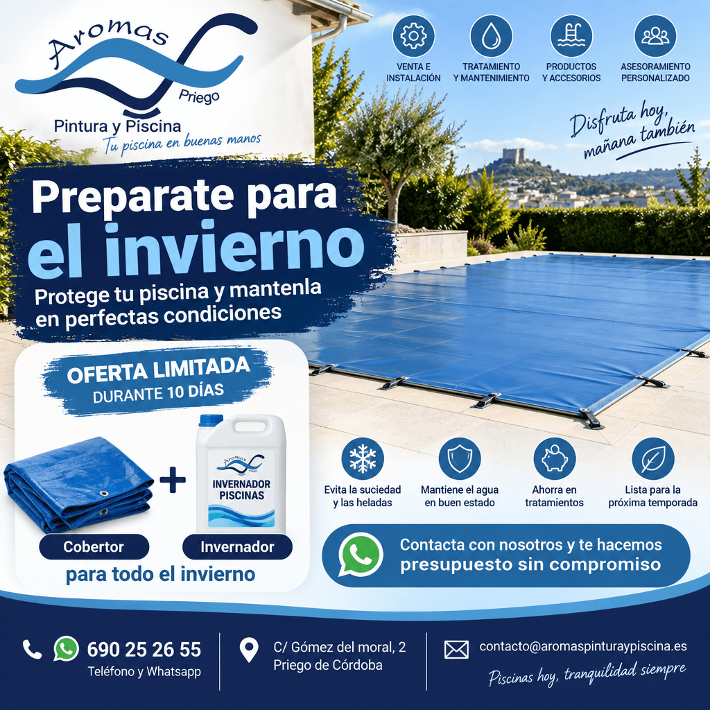 Cómo invernar una piscina en Priego de Córdoba: ventajas de utilizar un cobertor